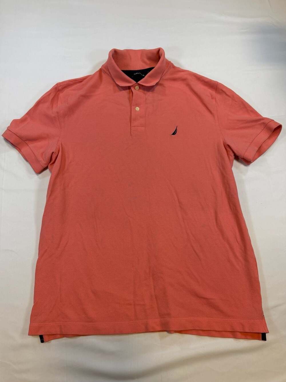 Nautica Men's Size L Short Sleeve Polo Shirt Coral